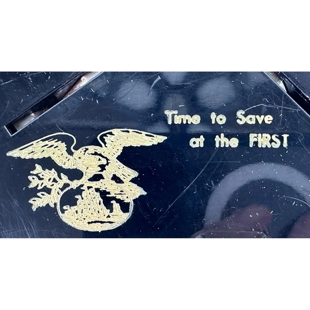 Vintage Safe Coin Calendar First National Bank Of‎ Boston Advertising Piggy Bank
